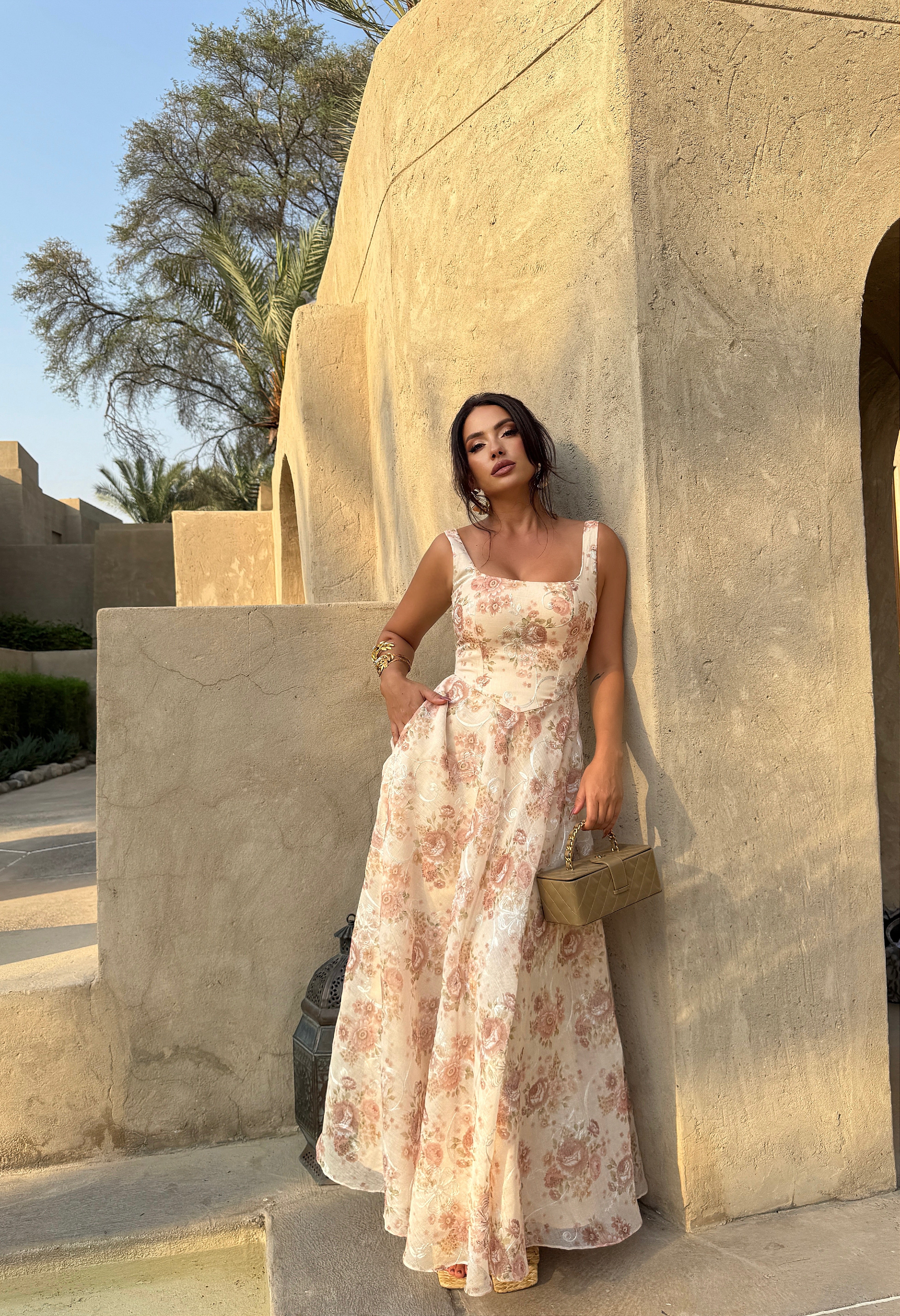 Linen corset dress.