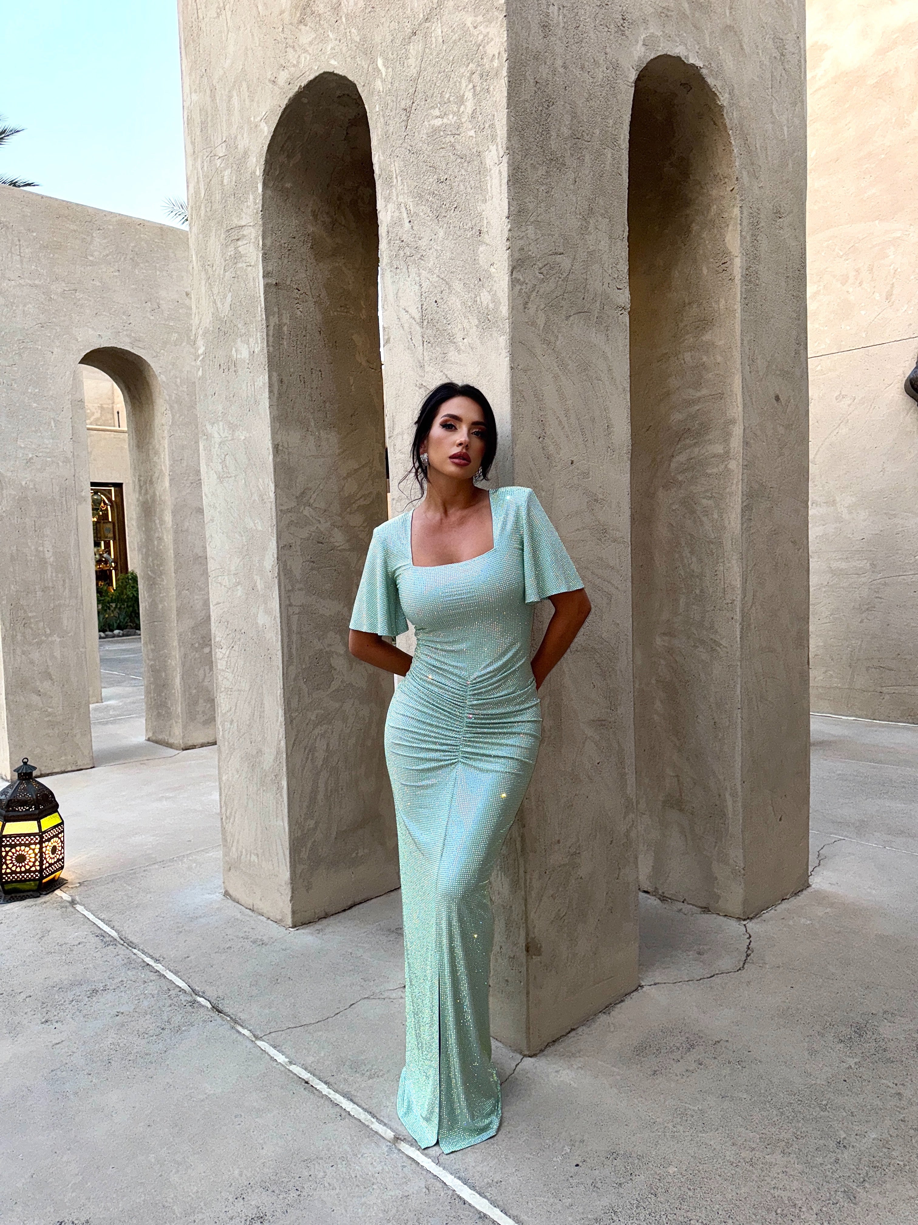 Square Neck Dress.