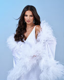 White Silk Dress & Cape