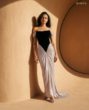Miron Corset Long Dress ED-GRY-002 - sunlit sand wall