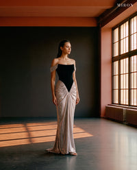 Miron Corset Long Dress ED-GRY-002 - tall window room