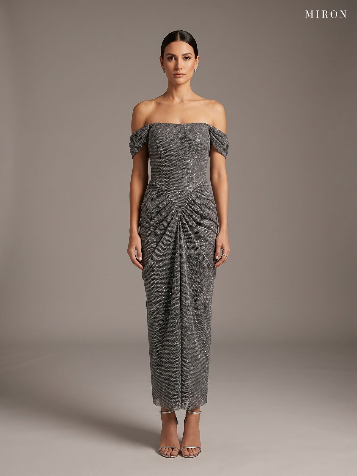 Miron Corset Long Dress ED-MIX-003 - studio front view