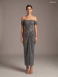 Miron Corset Long Dress ED-MIX-003 - studio front view