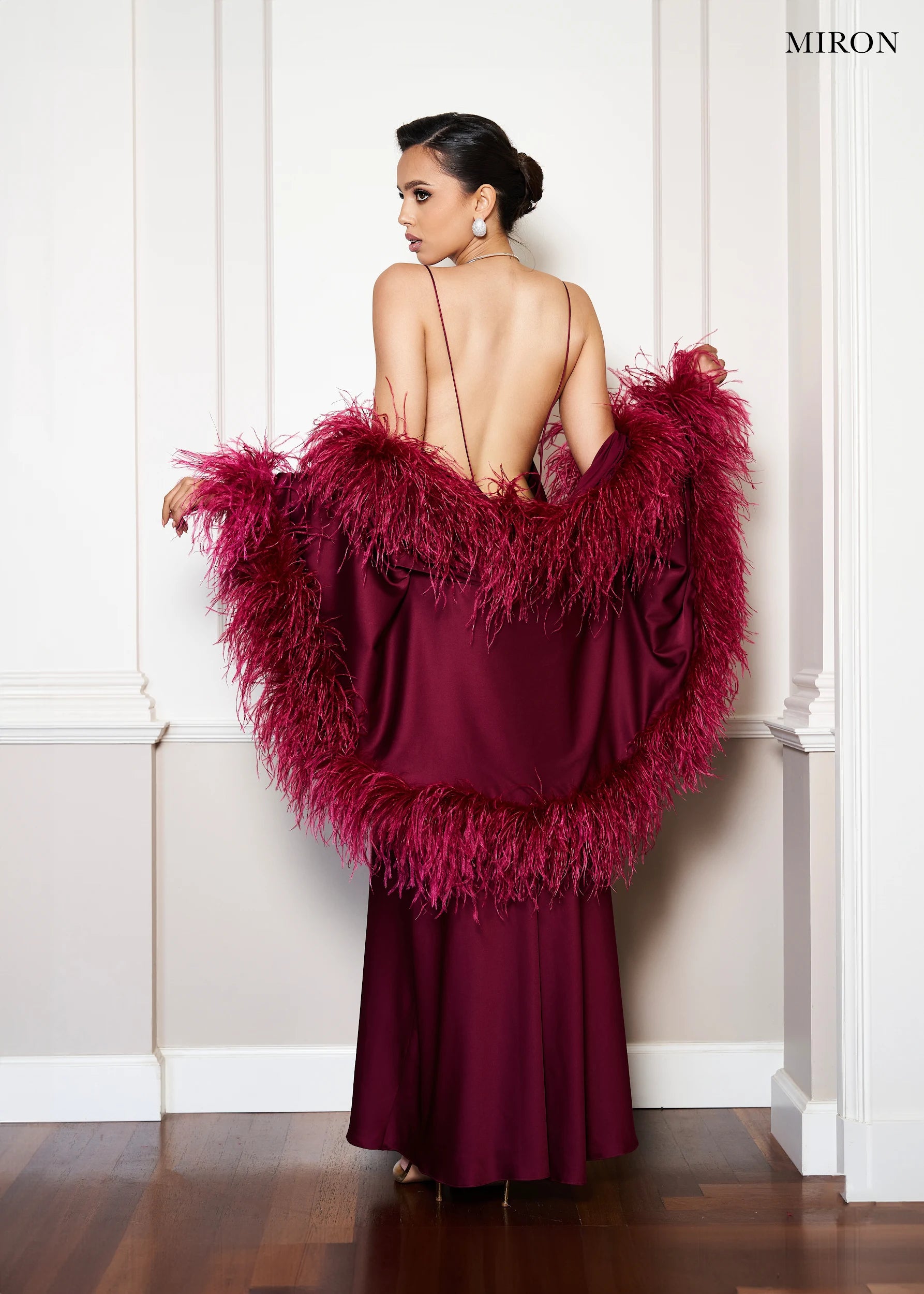 Burgundy Satin Dress.