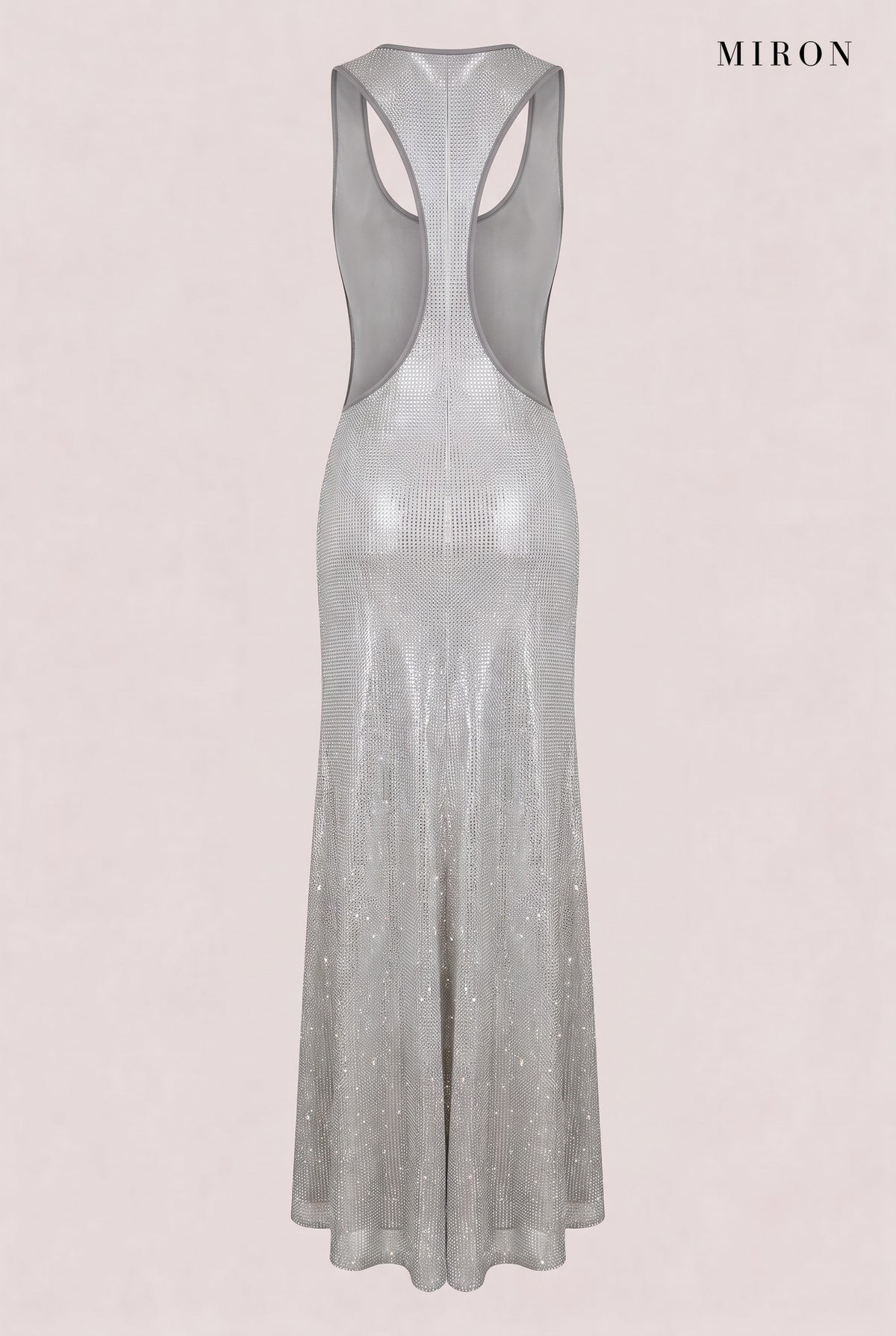 Silver Crystal Racerback Gown – back view