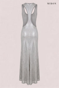 Silver Crystal Racerback Gown – back view