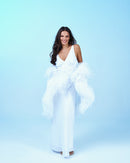 White Silk Dress & Cape