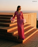 Miron Pink Beaded Dress with Feather ED-PNK-052 – seaside steps