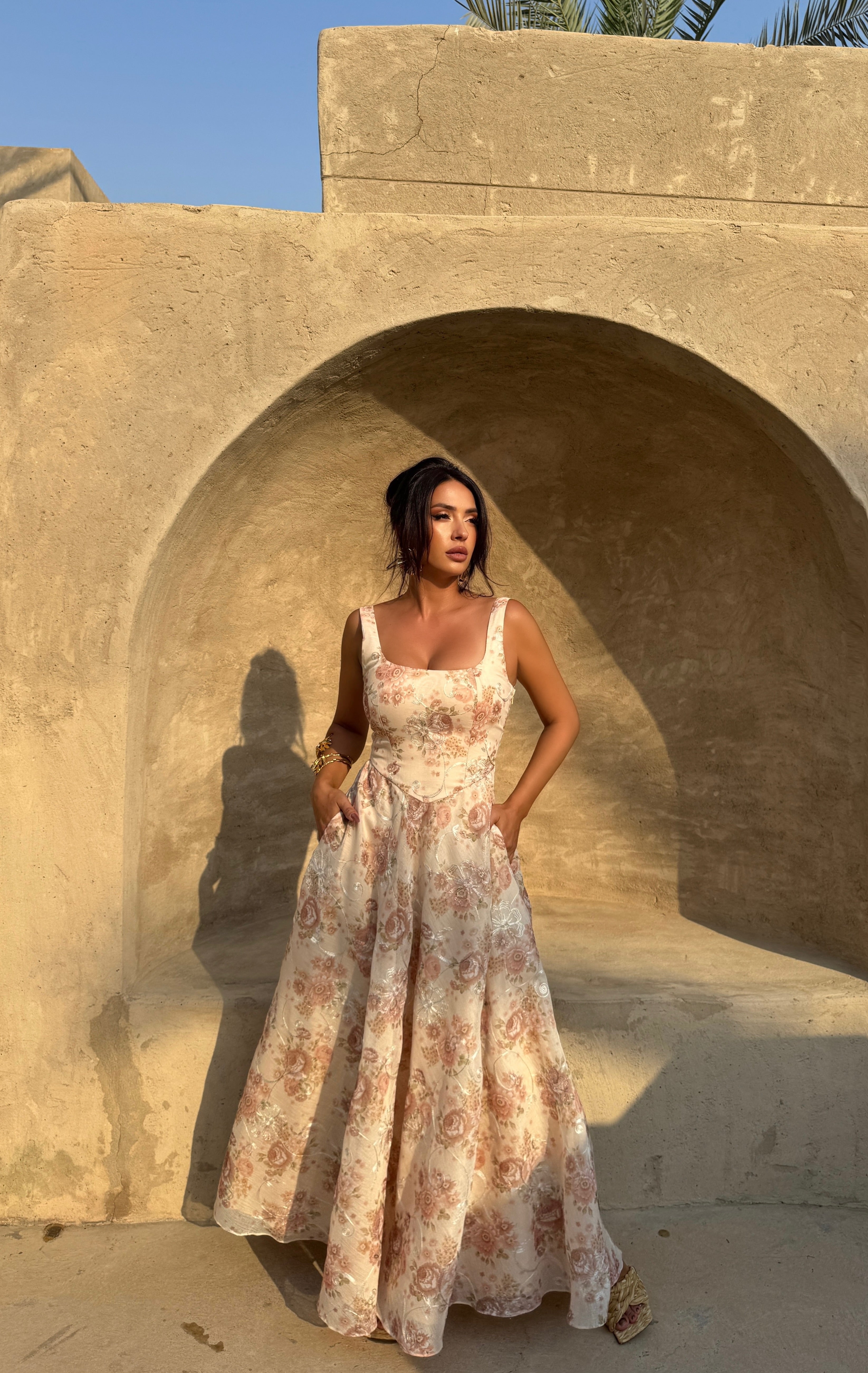 Linen corset dress.