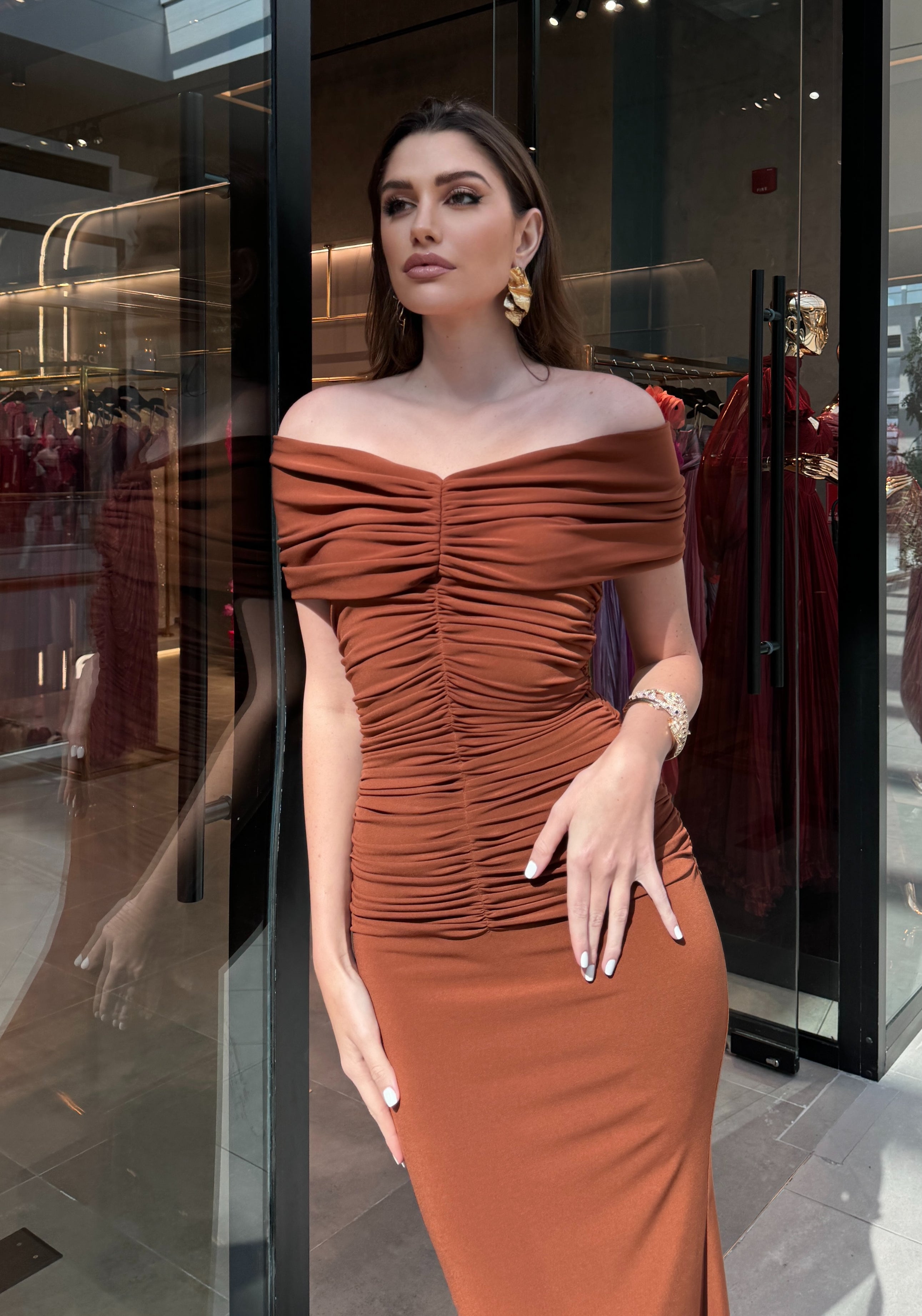 Brown Jersey Dress.