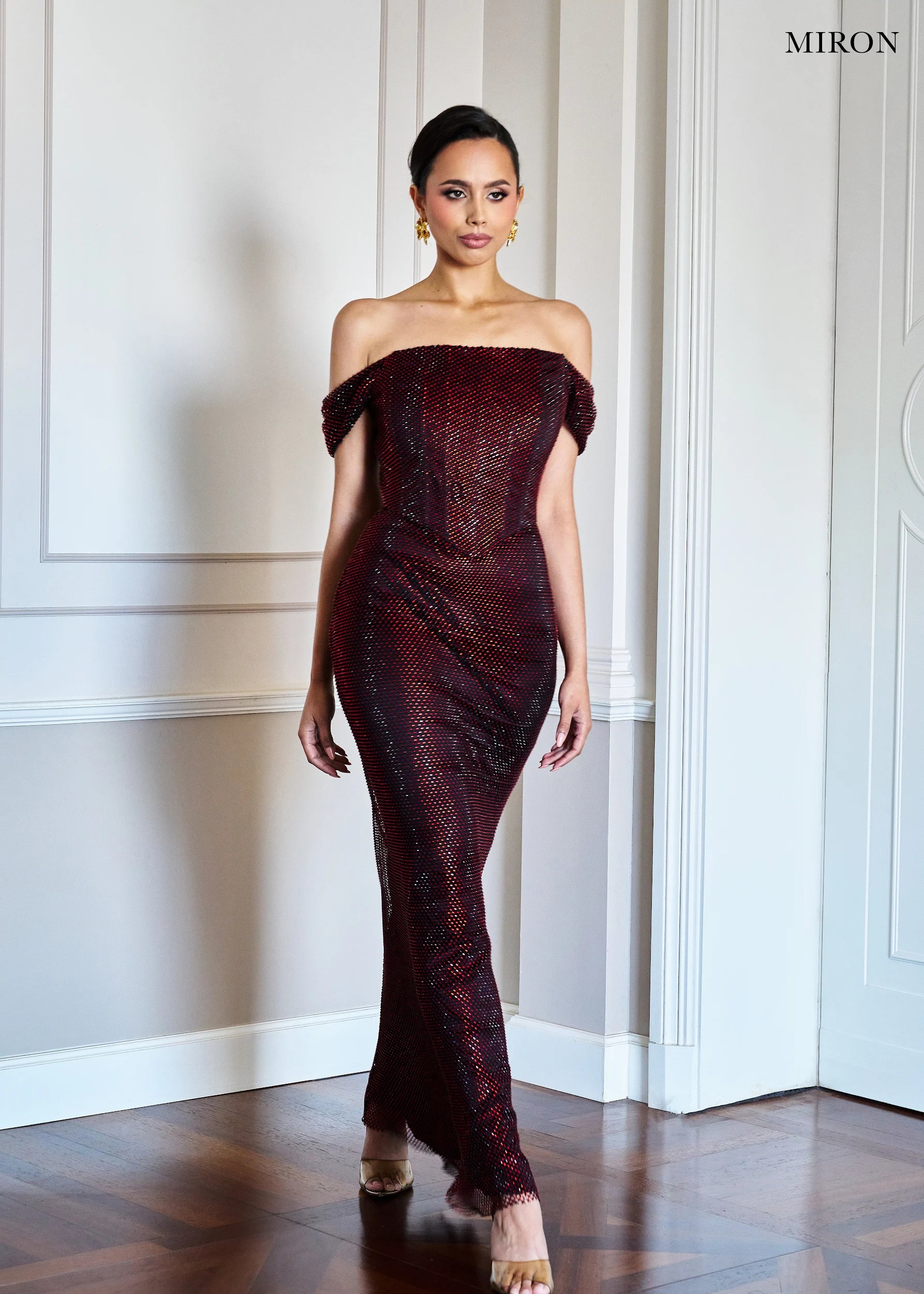 Mesh Dress With Crystals.