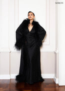 Black Silk Dress With Cape.