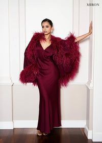 Burgundy Satin Dress.