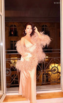 Miron Beige Silk Dress & Cape ED-BEG-011 – original photo