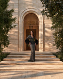Miron Black Ombre Crystalized Dress ED-BLE-043 – travertine villa entrance