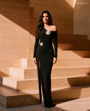 Miron Black Jersey Dress ED-BLK-025 – sunlit stone steps