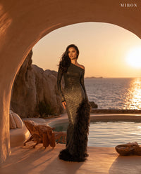 Miron Black Ombre Dress ED-BLK-067 – Mykonos cave pool suite