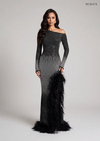 Miron Black Ombre Dress ED-BLK-067 – studio front view