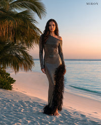 Miron Black Ombre Dress ED-BLK-067 – Maldives beach