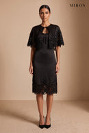 Black Lace Cape Dress – studio, front