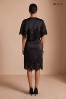 Black Lace Cape Dress – studio, back