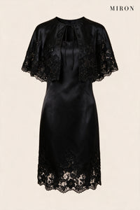Black Lace Cape Dress – front view