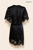 Black Lace Cape Dress – back view