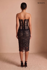 Black Lace Corset Top – studio, back