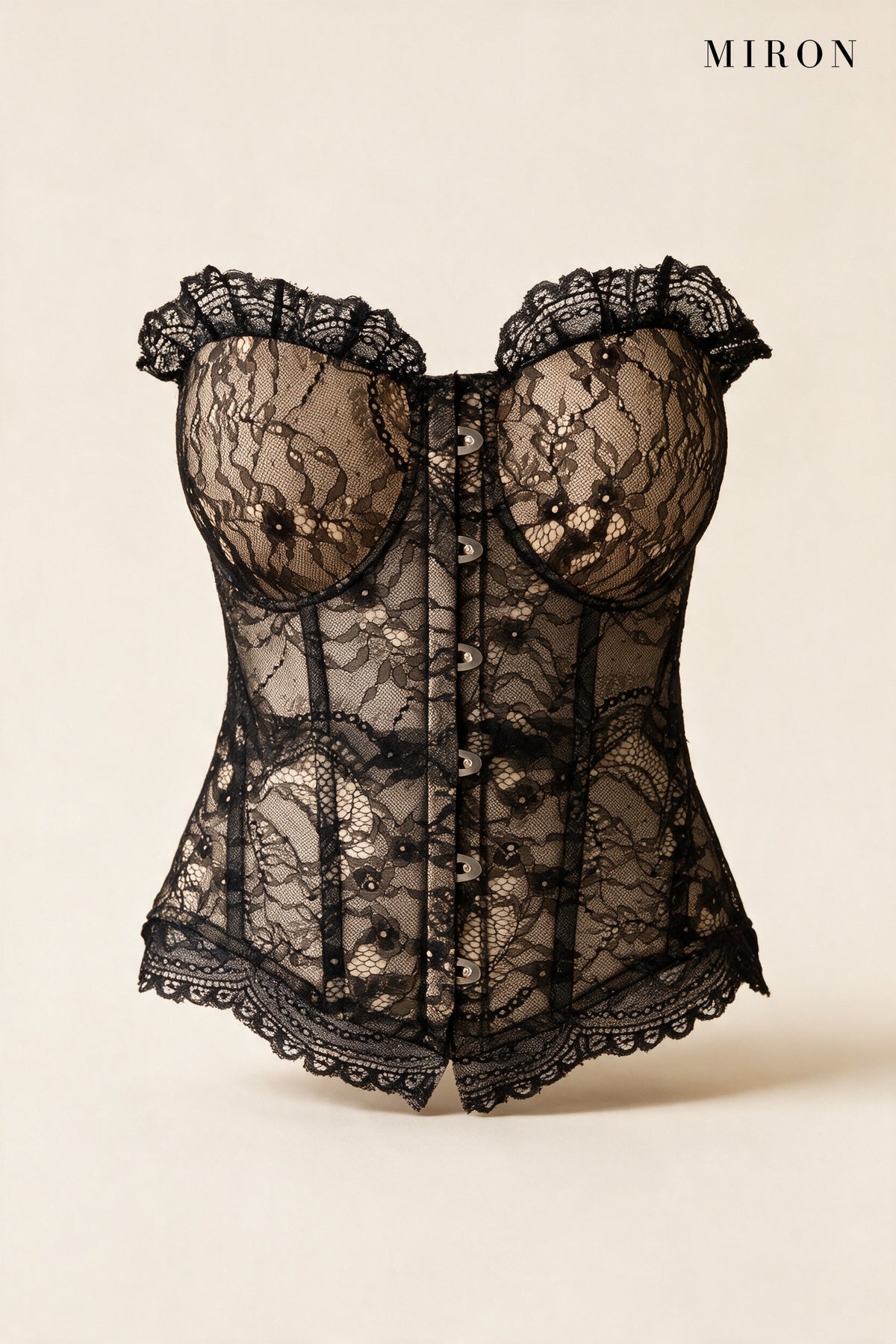 Black Lace Corset Top – front view