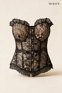 Black Lace Corset Top – front view