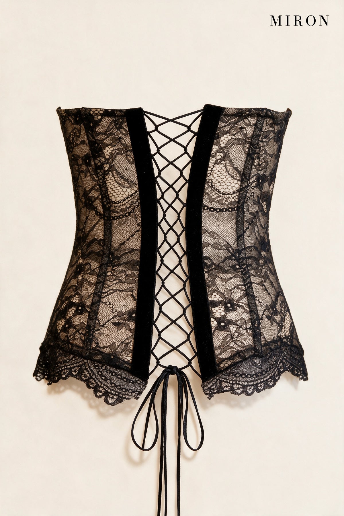 Black Lace Corset Top – back view
