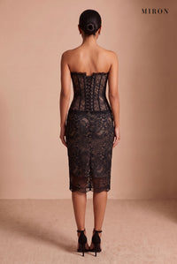 Black Lace Pencil Skirt – studio, back