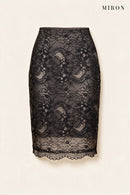 Black Lace Pencil Skirt – front view