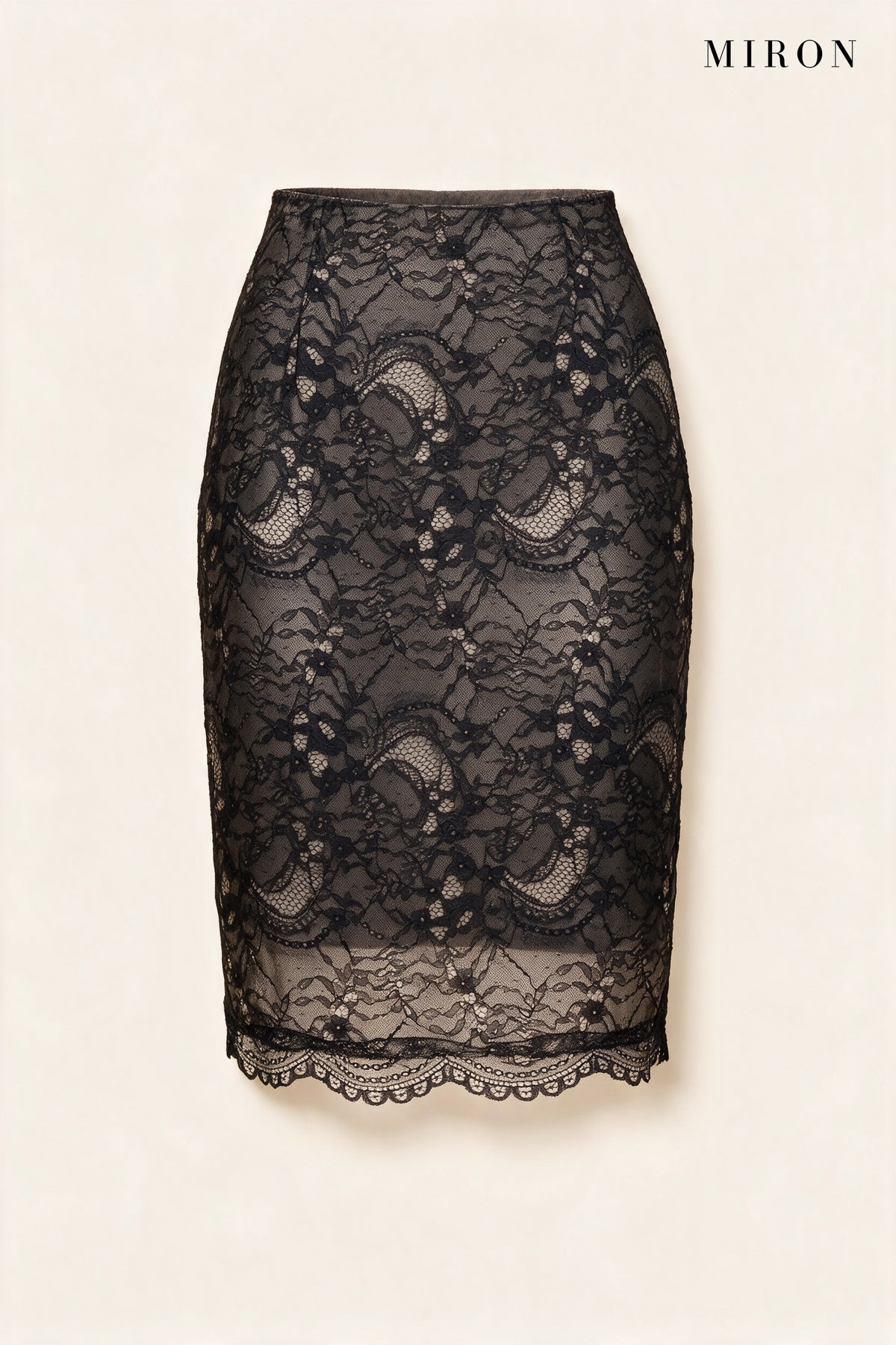 Black Lace Pencil Skirt – front view