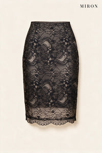 Black Lace Pencil Skirt – front view