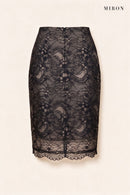 Black Lace Pencil Skirt – back view