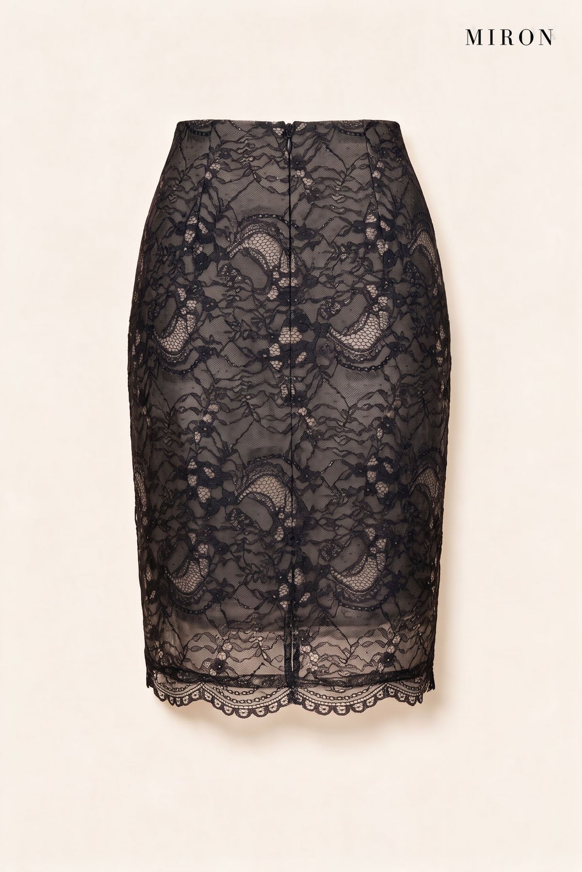 Black Lace Pencil Skirt – back view