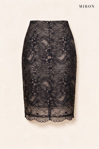 Black Lace Pencil Skirt – back view