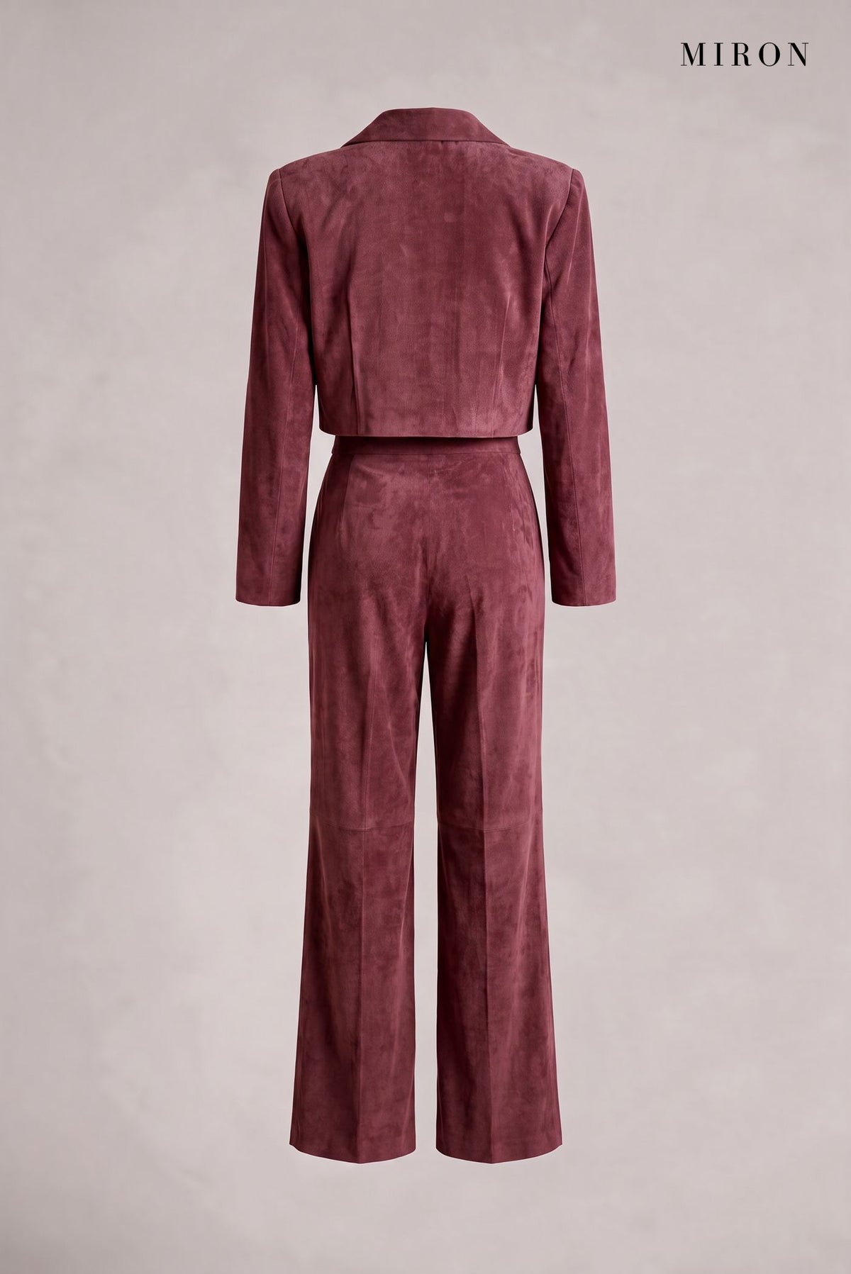 Burgundy Cupro Shirt & Trouser Set – back view