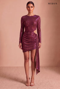 Burgundy Rainbow Crystal Drape Mini – studio, front