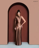 Miron Brown Satin Jersey Dress ED-BRN-120 – original photo