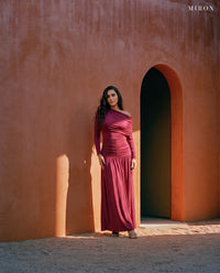 Miron Burgundy Jersey Dress ED-BUR-002 – terracotta arch