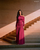 Miron Burgundy Jersey Dress ED-BUR-002 – sunlit stone steps