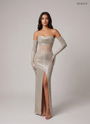 Miron Gold Corset Dress ED-GLD-001 – studio front view