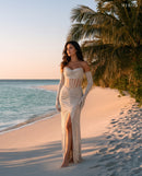 Miron Gold Corset Dress ED-GLD-001 – Maldives beach