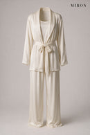 Ivory Satin 3-Piece Set – front view