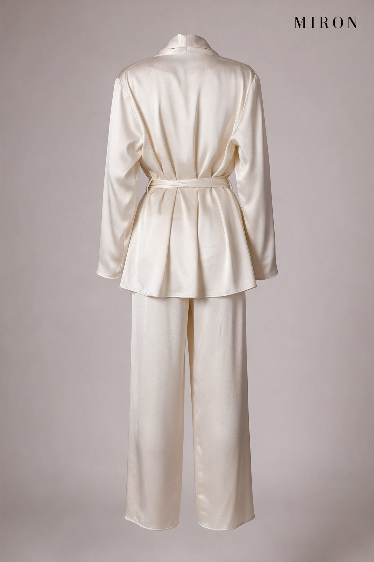 Ivory Satin 3-Piece Set – back view