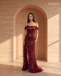 Corset Dress With Feathers - MIRON