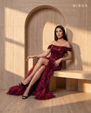 Corset Dress With Feathers - MIRON