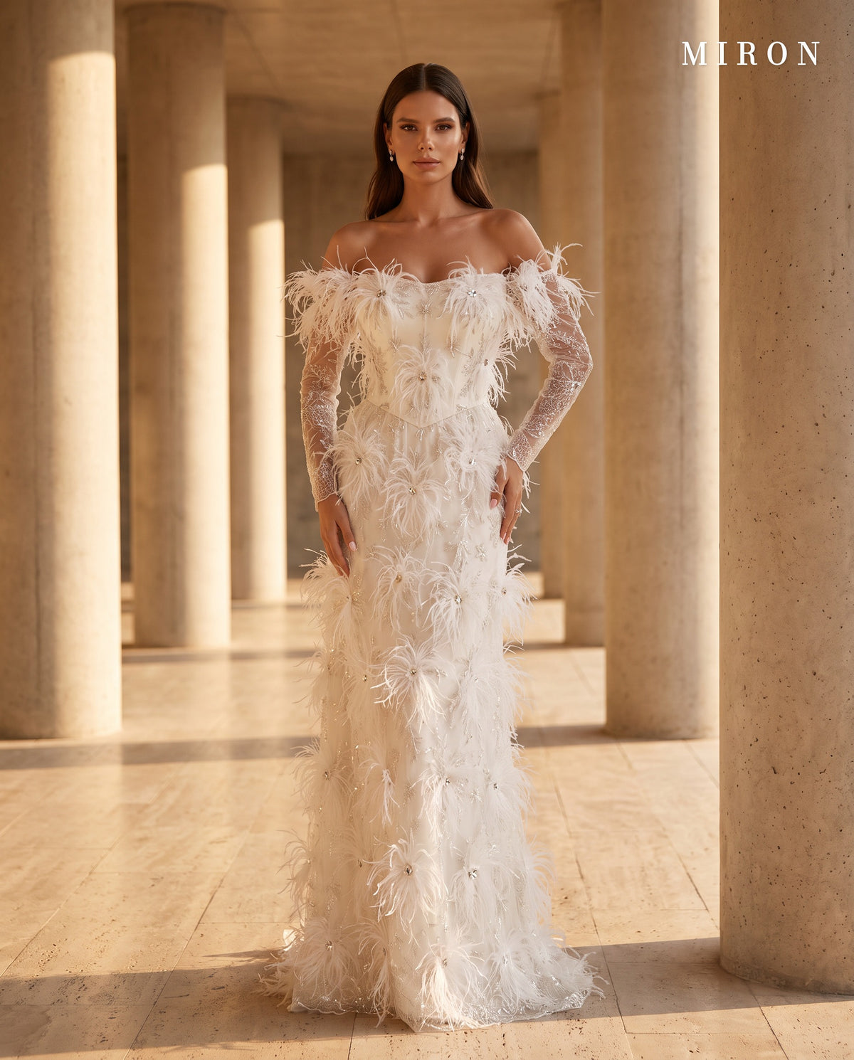 Sleeved Feather Gown